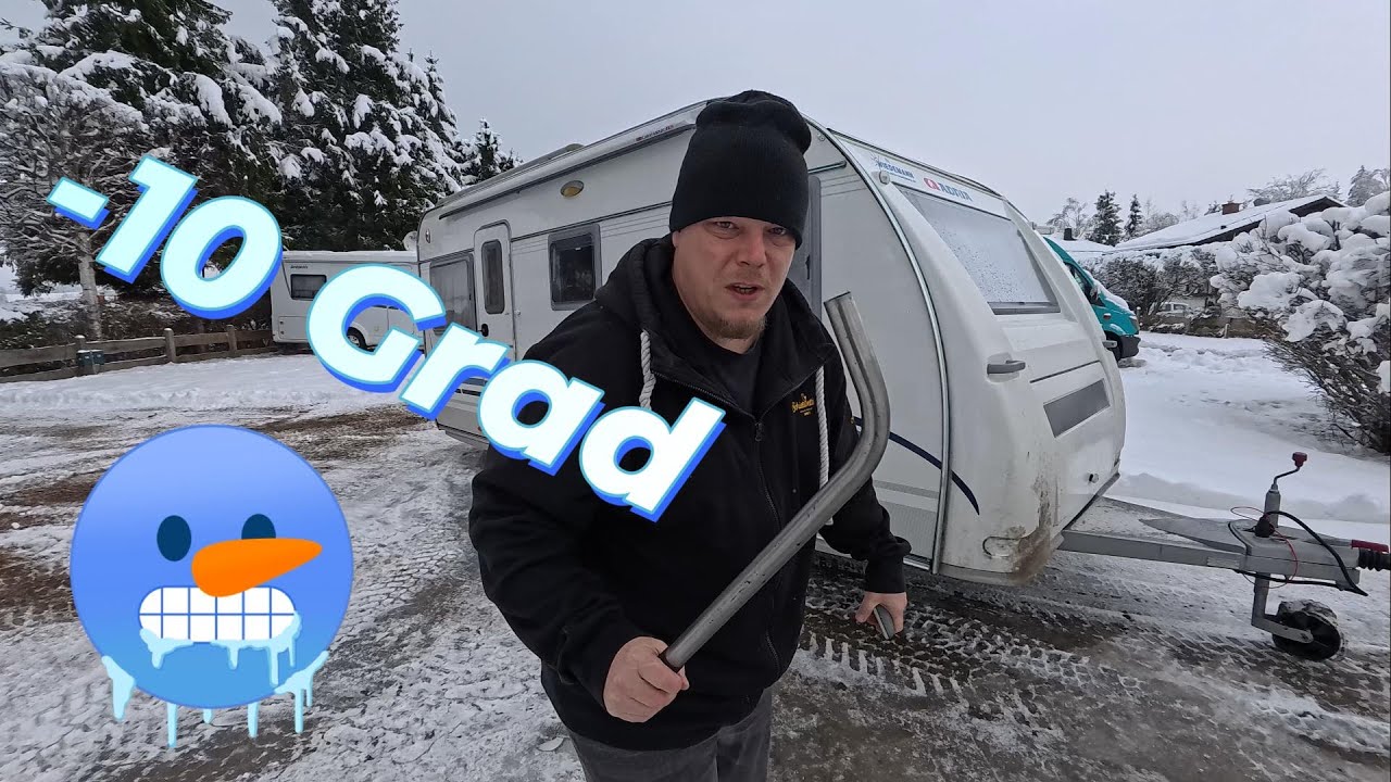 Das erste mal Wintercamping bei -10 Grad ob das gut geht ? #wohnwagen #camping #wintercamping