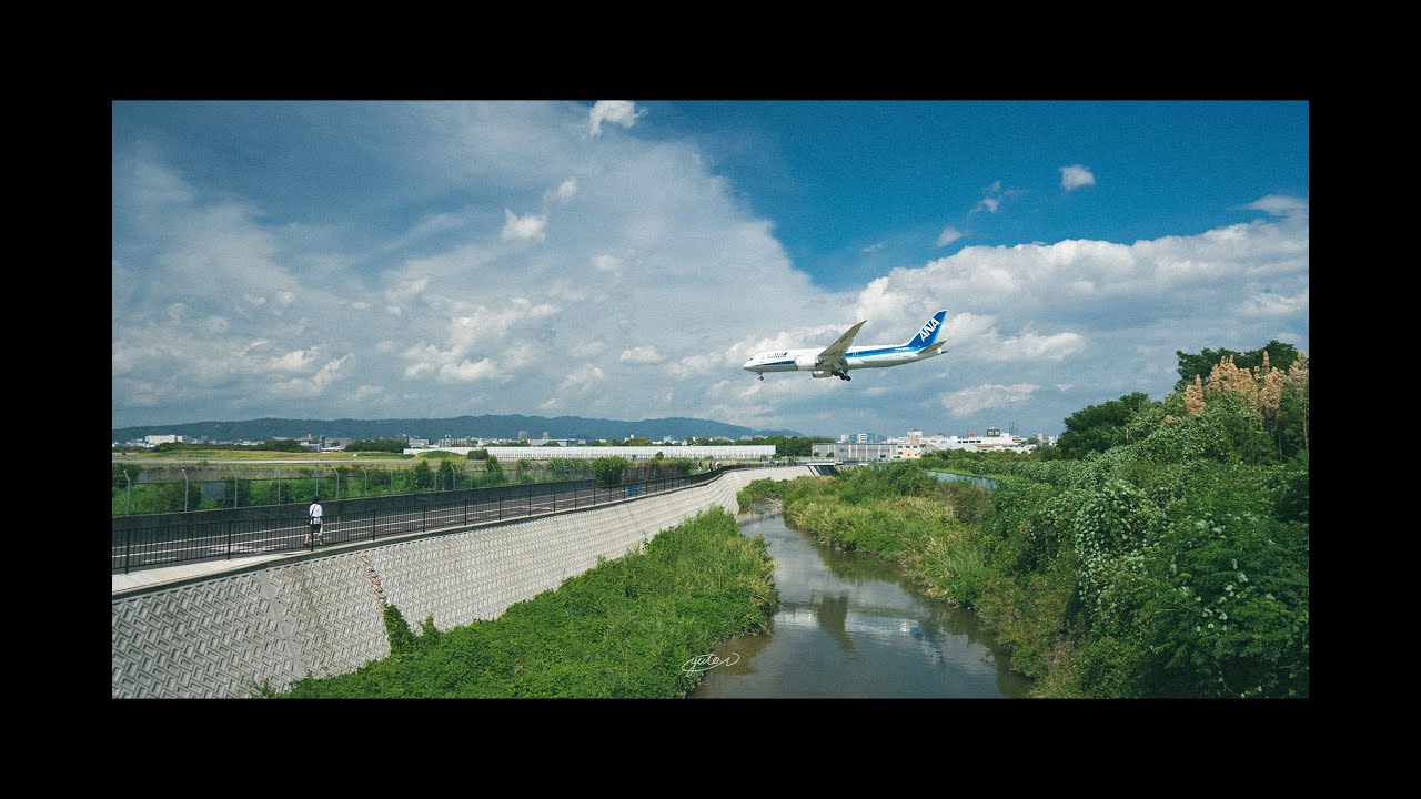 【作業用・勉強用】ASMR 千里川土手 飛行機 着陸 離陸 ポモドーロ・テクニック