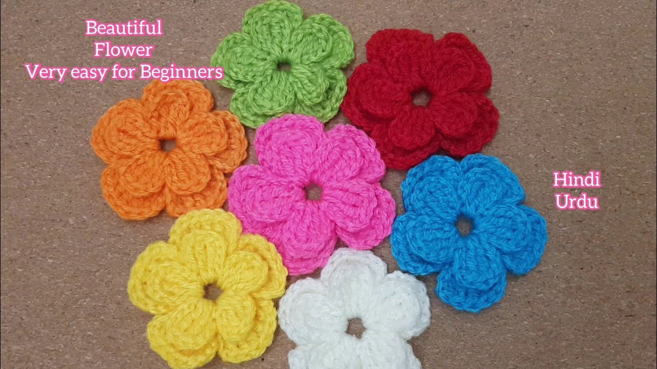 Crochet: How to crochet a Tow - layered Flower |very easy for Beginners |@dollycraft5290 | DIY