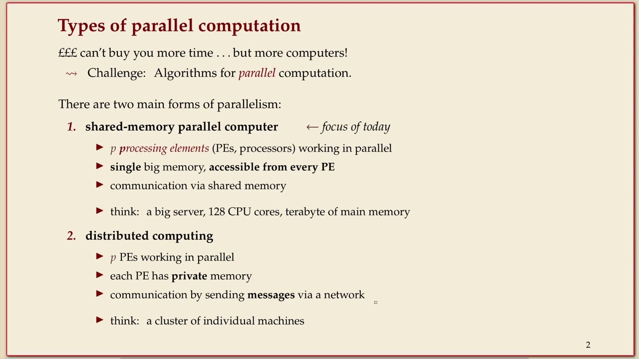 COMP526 (Fall 2022) 5-1 §5.1 Parallel computation, PRAM model