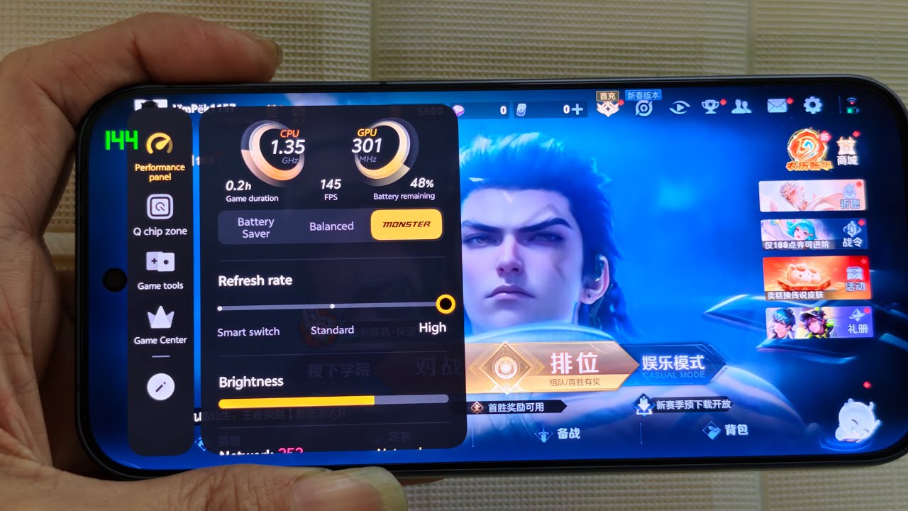 iQoo  Z11 Turbo 144Hz FPS @ Honor of Kings 王者荣耀
