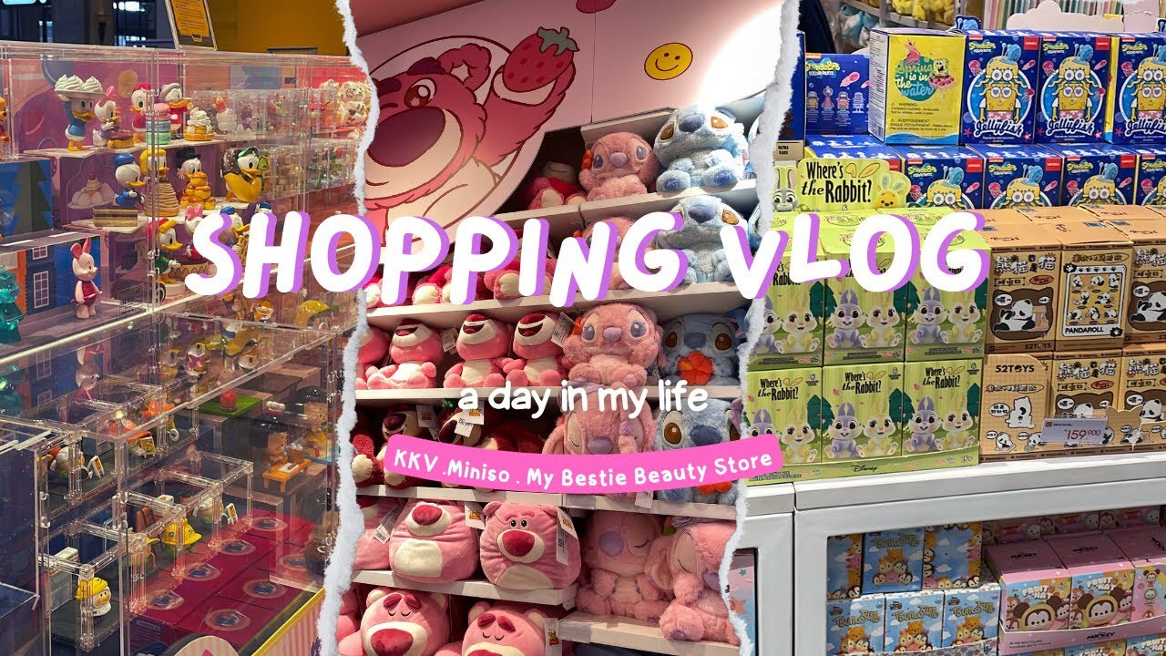 Shopping Mall Vlog | Aesthetic Vlog 🌻☁️🌈✨| My Bestie Beauty Store, KKV & Miniso 🛍