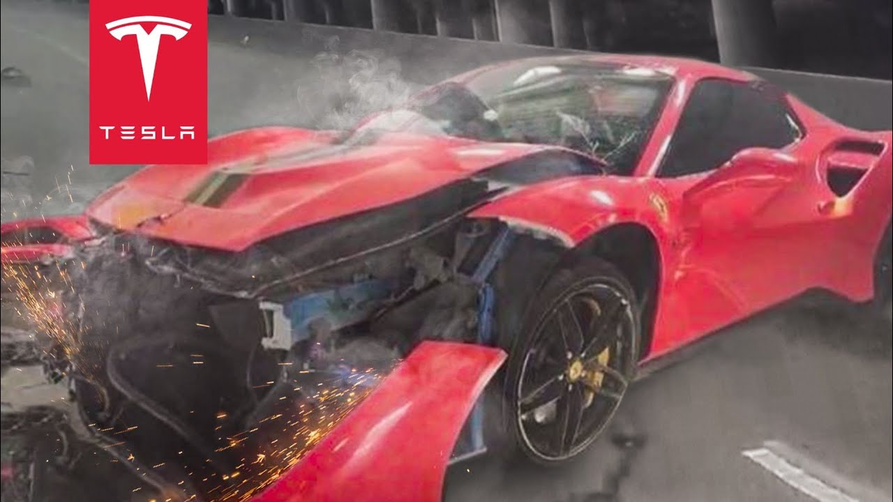 Столкновение Ferrari и Tesla. Страховая компания отклонила иск на сумму 140 000 долларов.