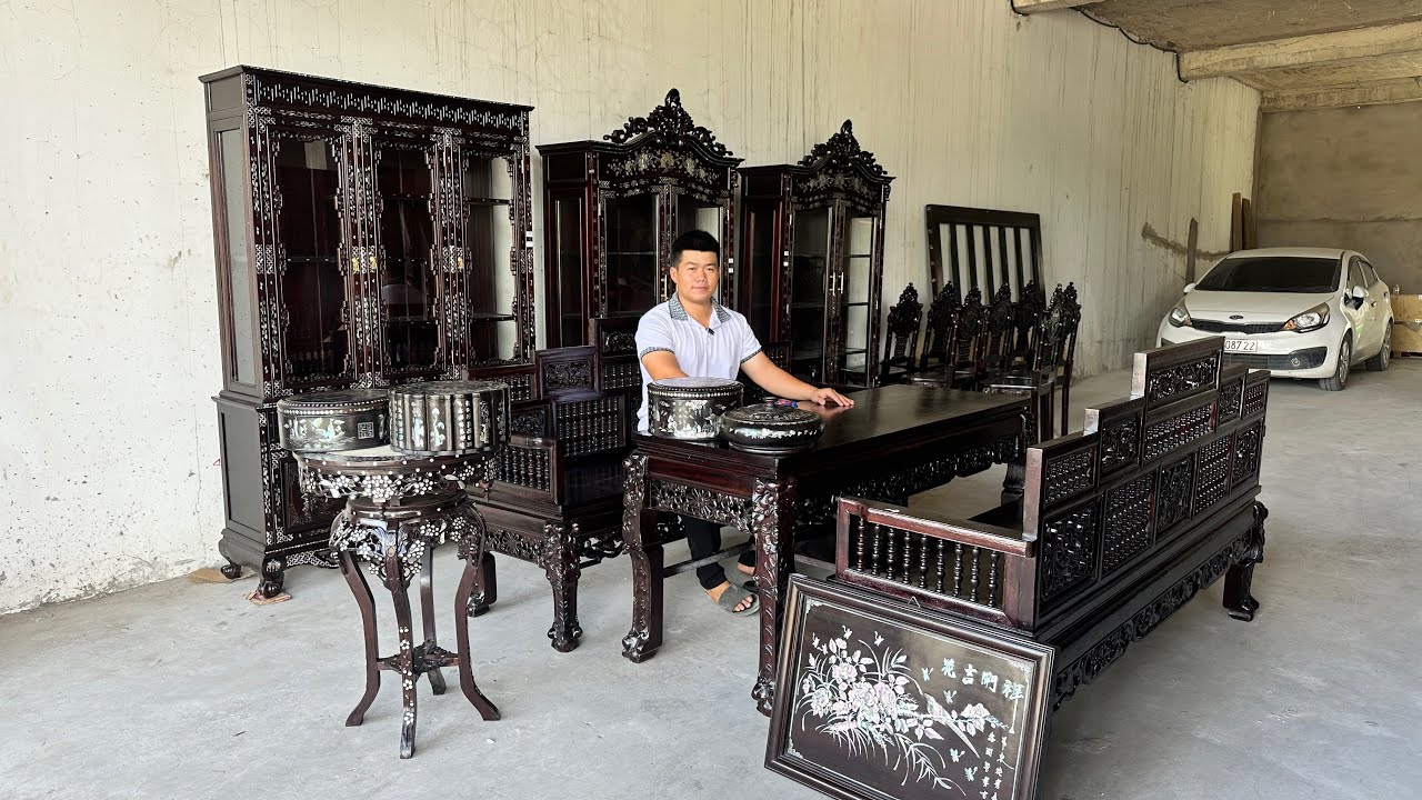 17/12/2025 Báo giá bộ trường kỷ lim xưa , Tủ bày đồ phòng khách , Tráp bánh mức xưa , Kệ bày đồ 