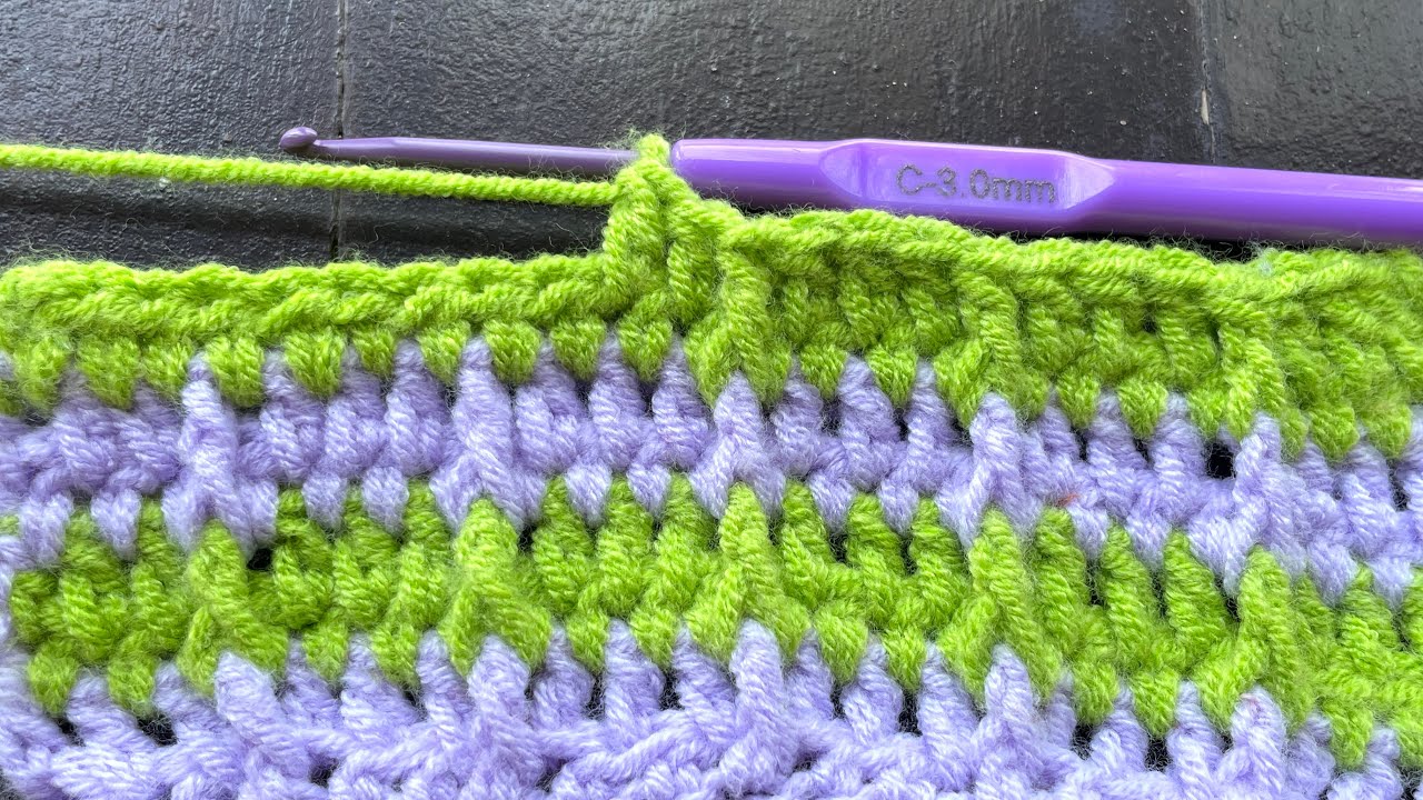 Beautiful multicolor crochet pattern for bag, blanket, scarf or socks. Easy to follow tutorial. 