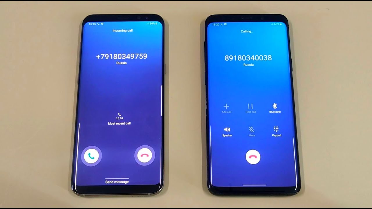 Samsung Galaxy S8 Plus против S9 Plus: входящий и исходящий вызовы одновременно