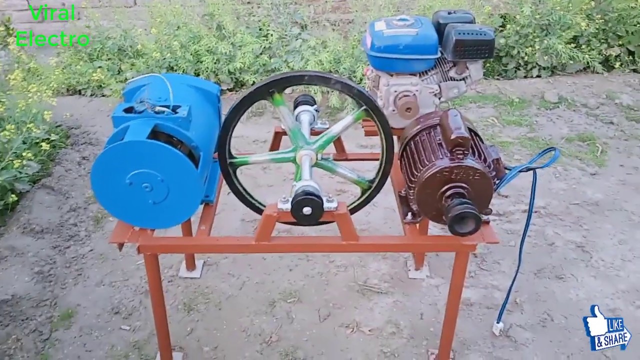 how to make free energy generator 220 volt with 2 hp motor and 5 kw generator