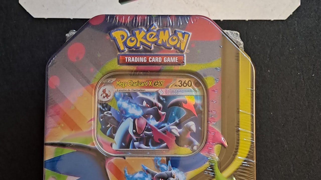 ##Pokèmon Apro secondo Tin Mega Charizard GX 