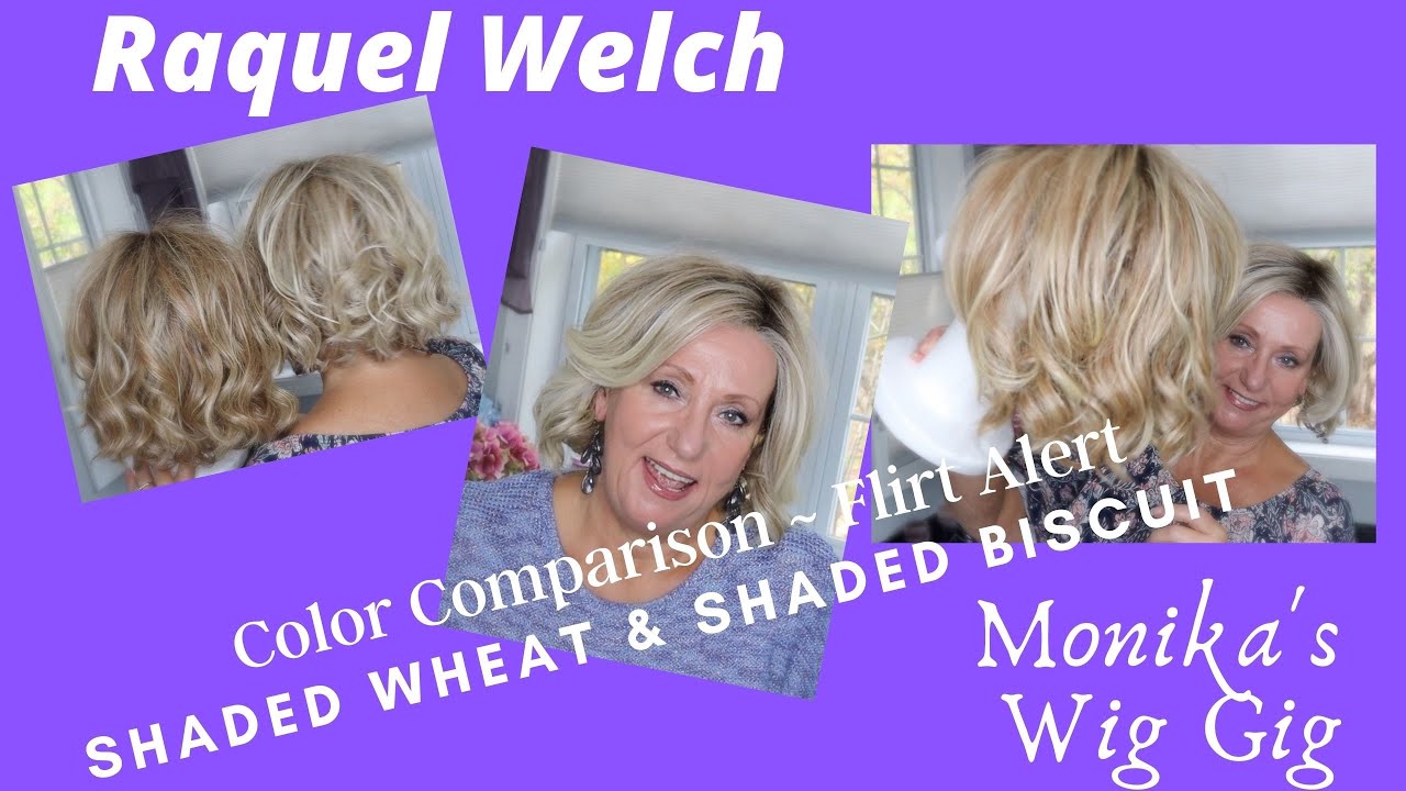 Raquel Welch Flirt Alert Wig Review Shaded Wheat and Shaded Biscuit | Monika's Wig Gig