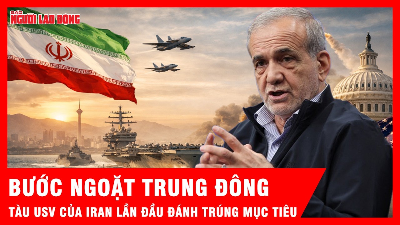Chấn động Trung Đông khi tàu mặt nước không người lái của Iran lần đầu đánh trúng đích | Tin tức