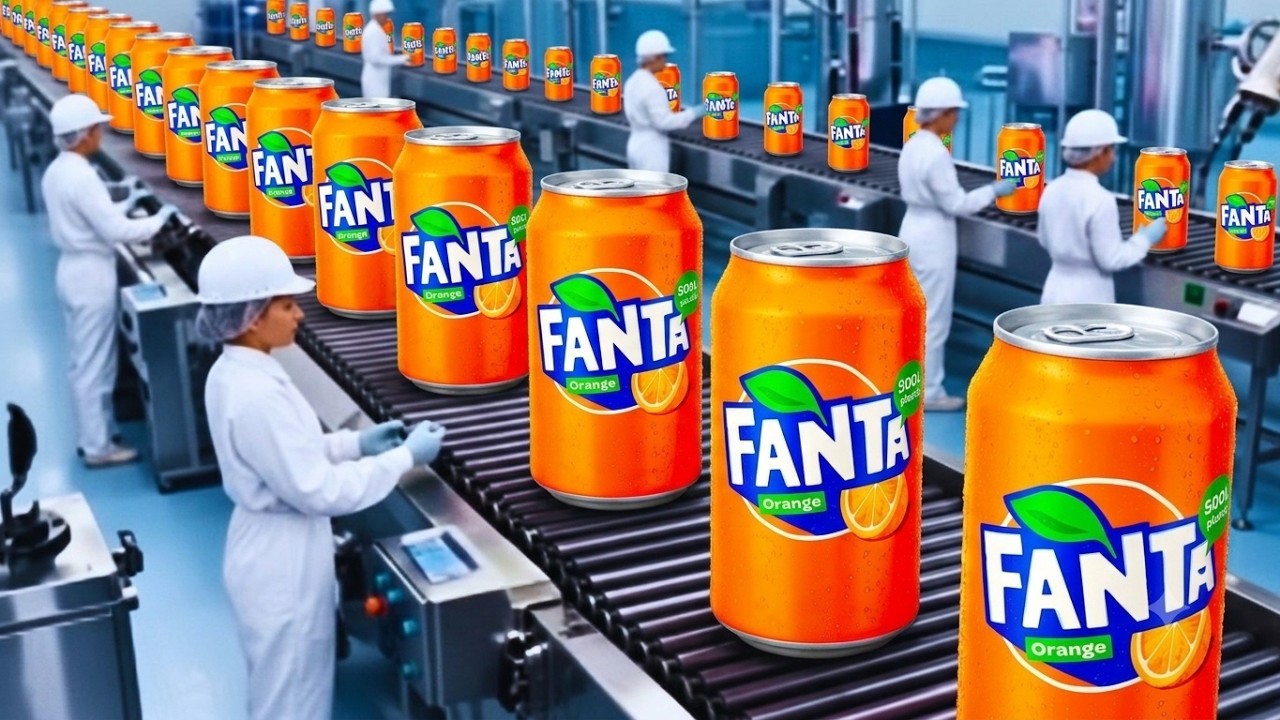 From Fresh Oranges to Canned Fanta | Inside the Fanta Factory