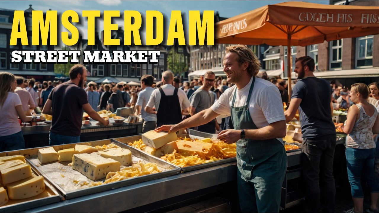 Experience Amsterdam Street Market 4K Netherlands Walking Tour