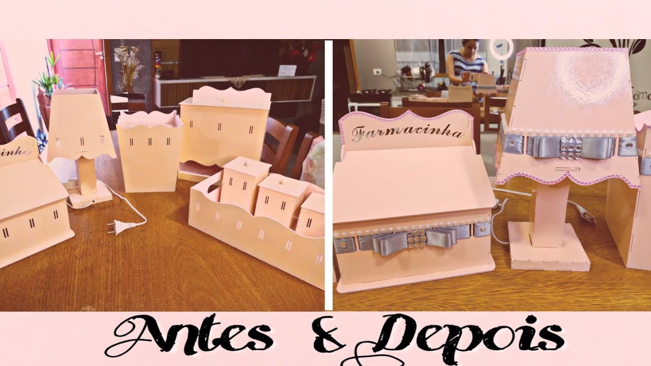 Decorando o Kit higiene de MDF / Da Shopee | Passo a Passo