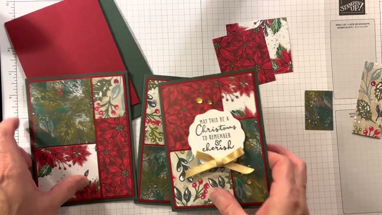 Simple stamping with stack, cut and shuffle using patterned paper!