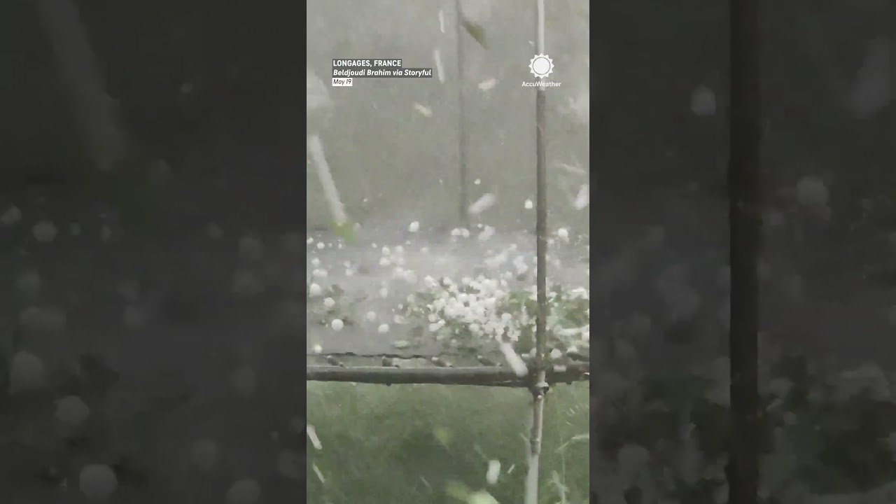 Giant Hailstorm Hits Backyard in France