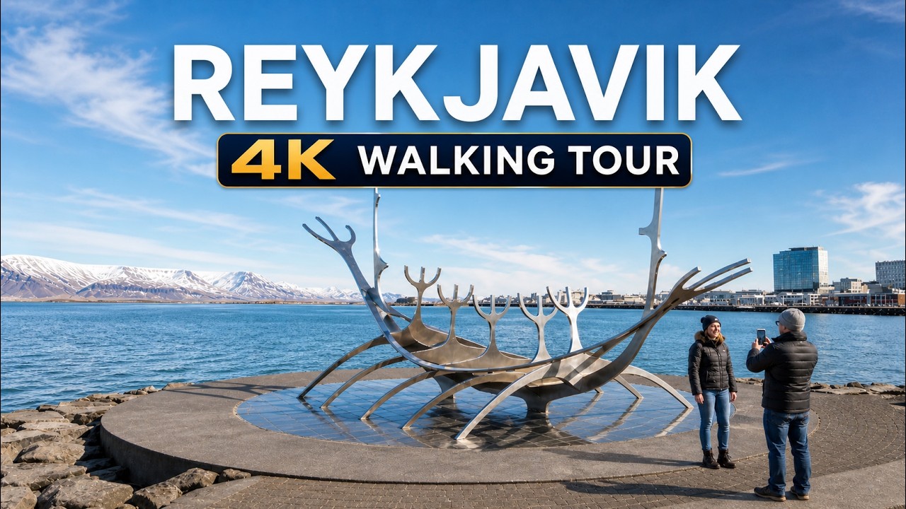 Рейкьявик, Исландия 🇮🇸 | 4К Пешеходная Экскурсия по Очаровательным Улицам Города
