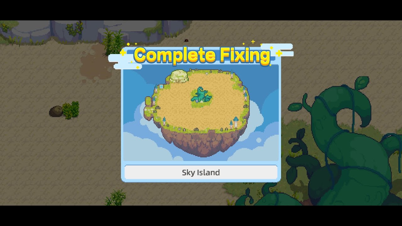 Harvest Town 5th Anniversary Event, Complete Fixing Sky Island, menyelesaika misi pulau langit