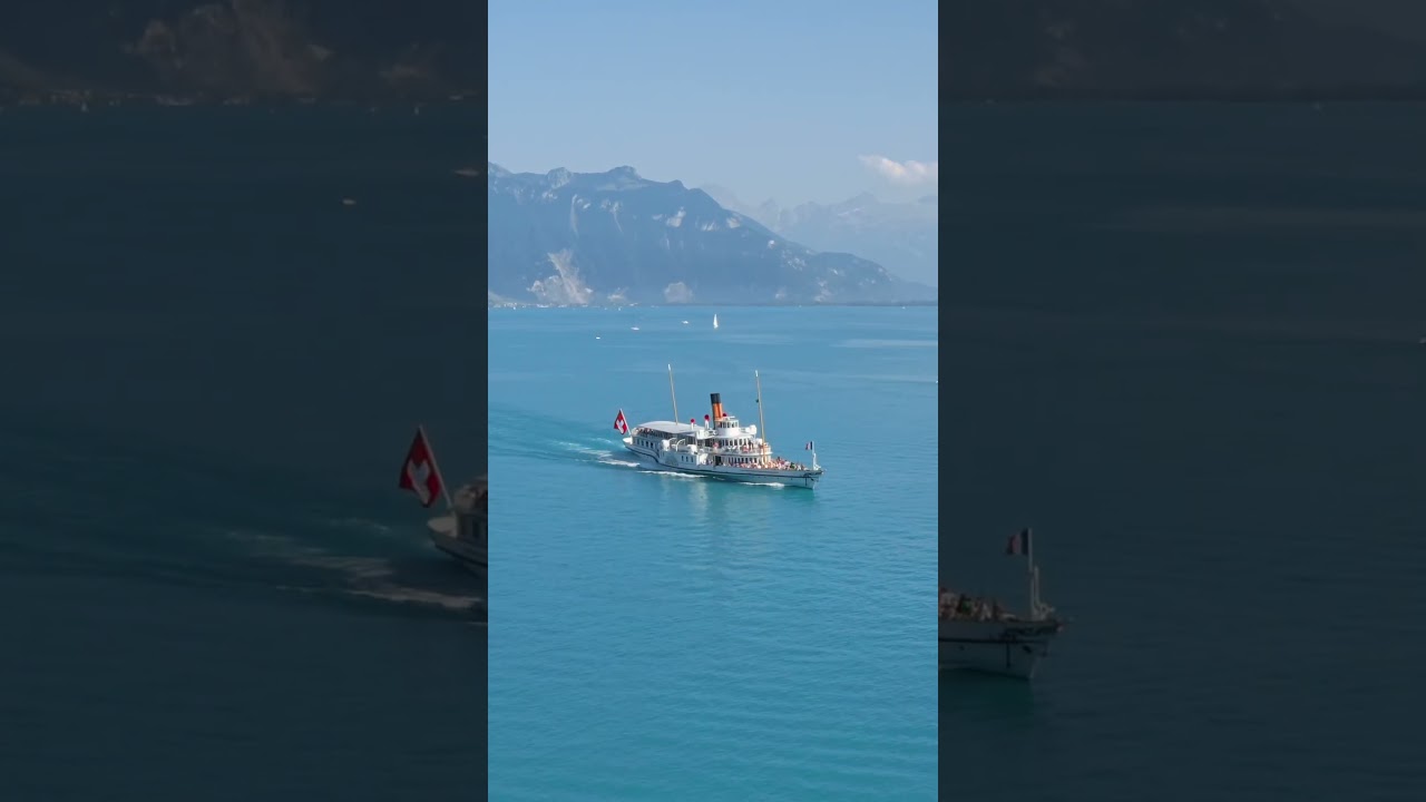 Drone Over Lake Geneva Captures Stunning CGN Boat in Switzerland #switzerland #aerial #drone #dji