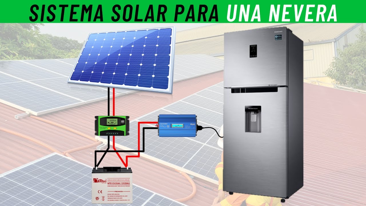 Esquema de un KIT DE ENERGÍA SOLAR para una NEVERA