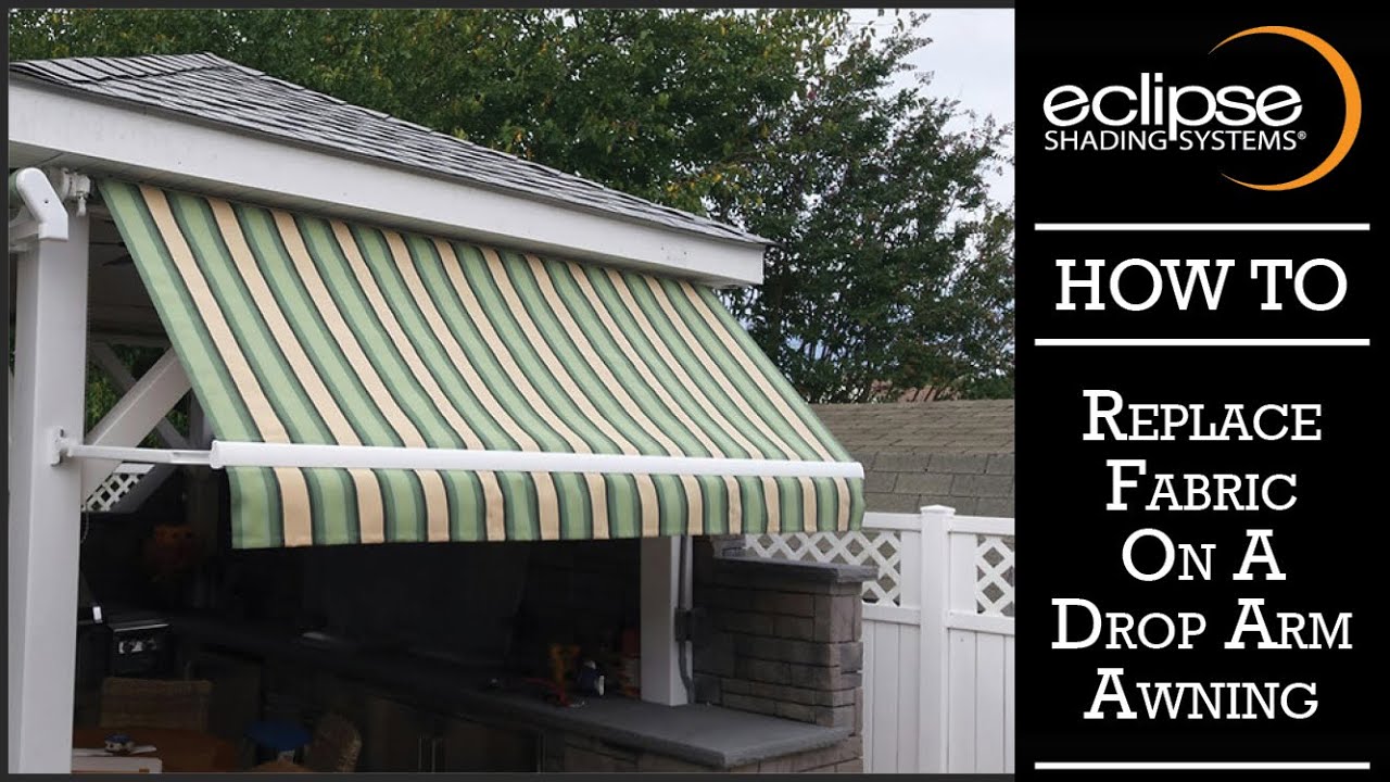 Fabric Replacement Recover on an Eclipse Drop Arm Retractable Awning | Eclipse Shading Systems