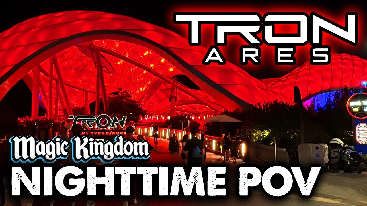 TRON ARES Overlay on TRON: Lightcycle / Run - Nighttime POV
