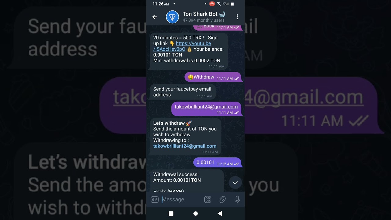 How to earn free TON coin daily by telegram faucet bot