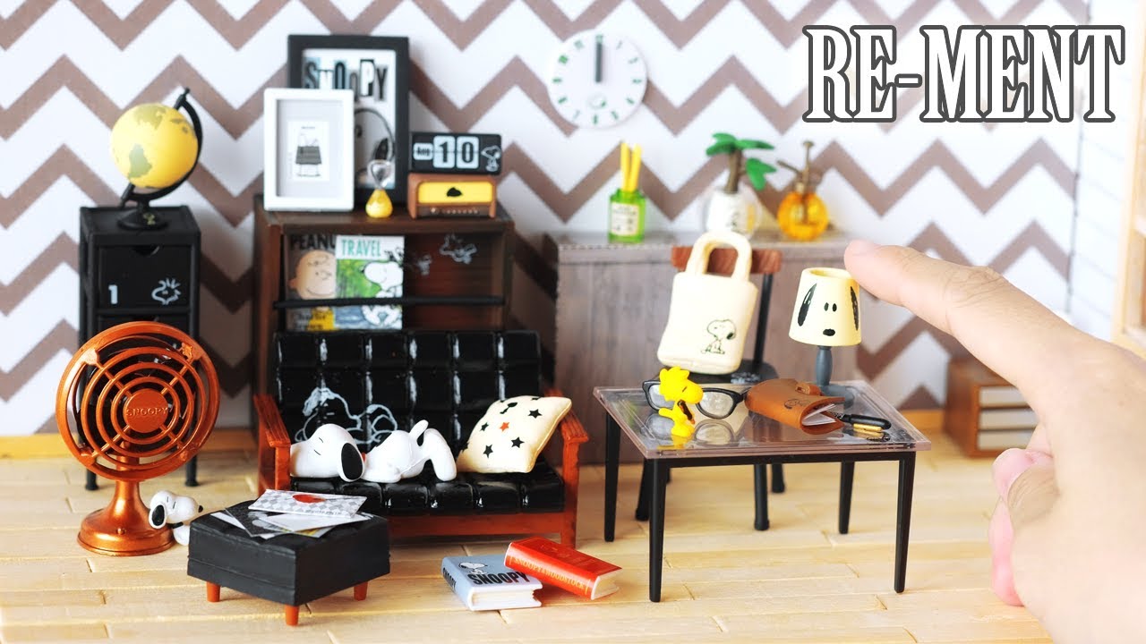 RE-MENT || UNBOXING Snoopy's Mono Room  - Miniature Land