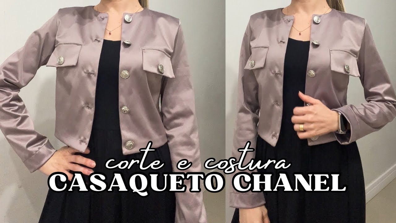 Como fazer CASAQUETO CHANEL✨ corte e costura fácil sem moldes