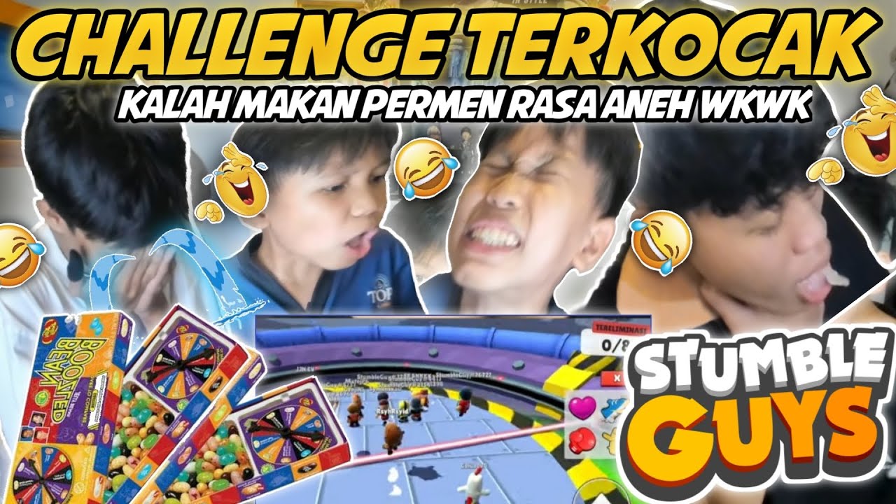 WKWK KOCAK PARAH! KITA CHALLENGE MAIN STUMBLE!! YANG KALAH MAKAN PERMEN ANEH SAMPAI MUNTAH MUNTAH😂
