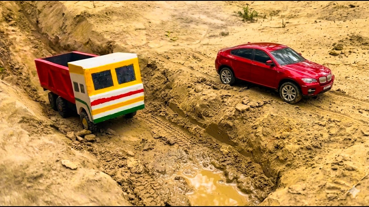 Heavy Dumper Truck Muddy Accident Pulling Out Tractor JCB Rescue ? Cartoon Video | AR Toys