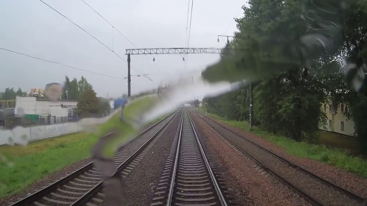 Минск Пассажирский   Брест Центральный из кабины машиниста ЭПр HD