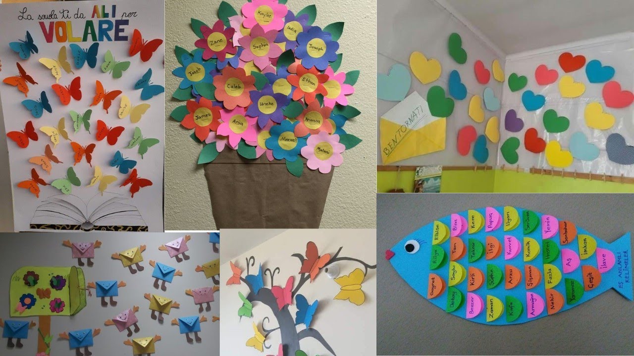 Preschool Paper Art decoration ideas/Classroom paper flowers decoration idea/Paper Art & Crafts idea