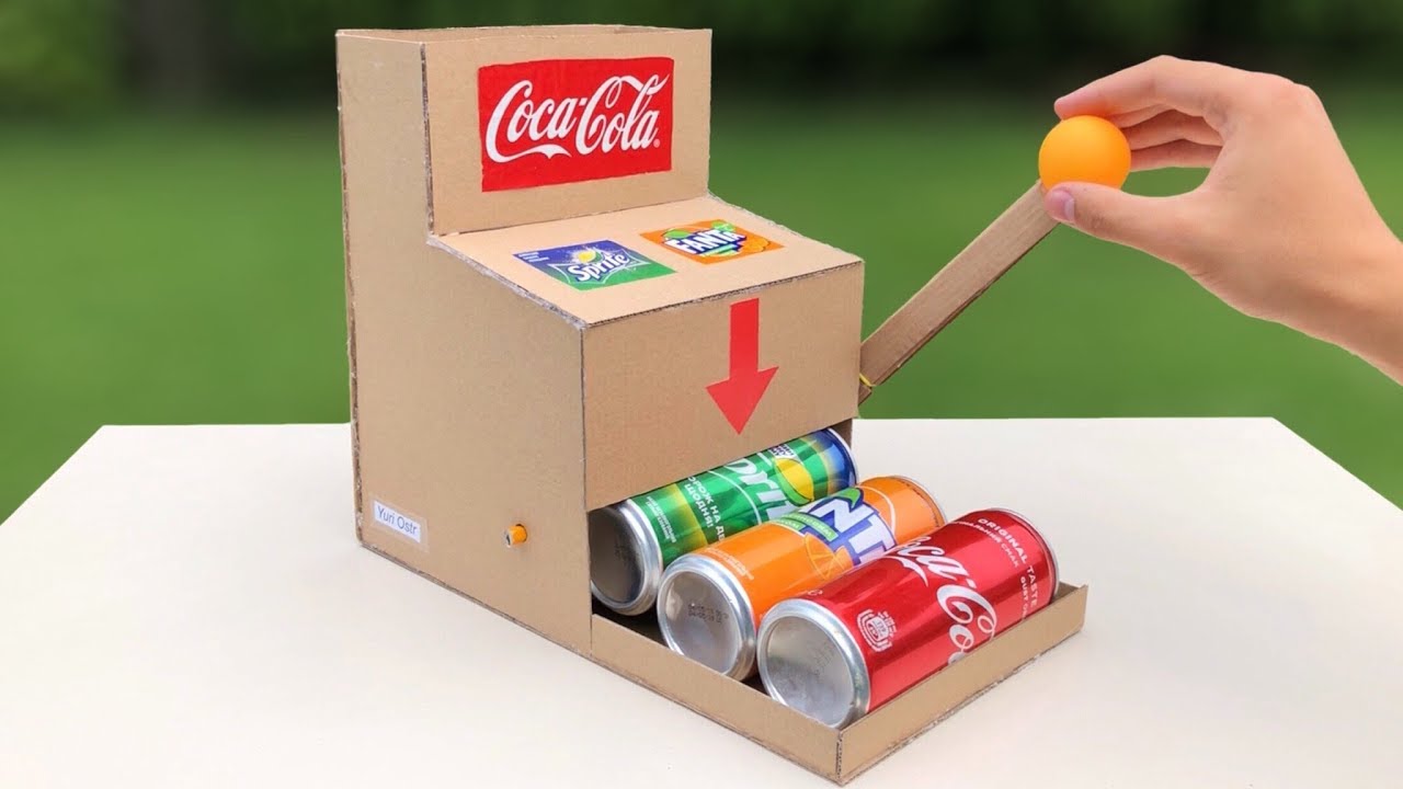 How to Make Coca Cola Fanta Sprite Random Vending Machine - Amazing idea