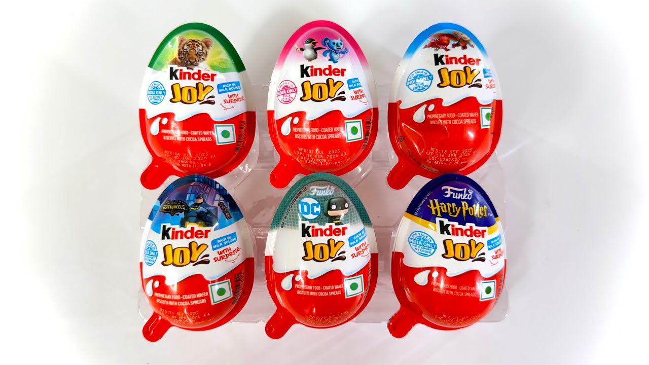 6 Different Kinder Surprises Eggs || Satisfying Opening Of Kinder Joy || ASMR 