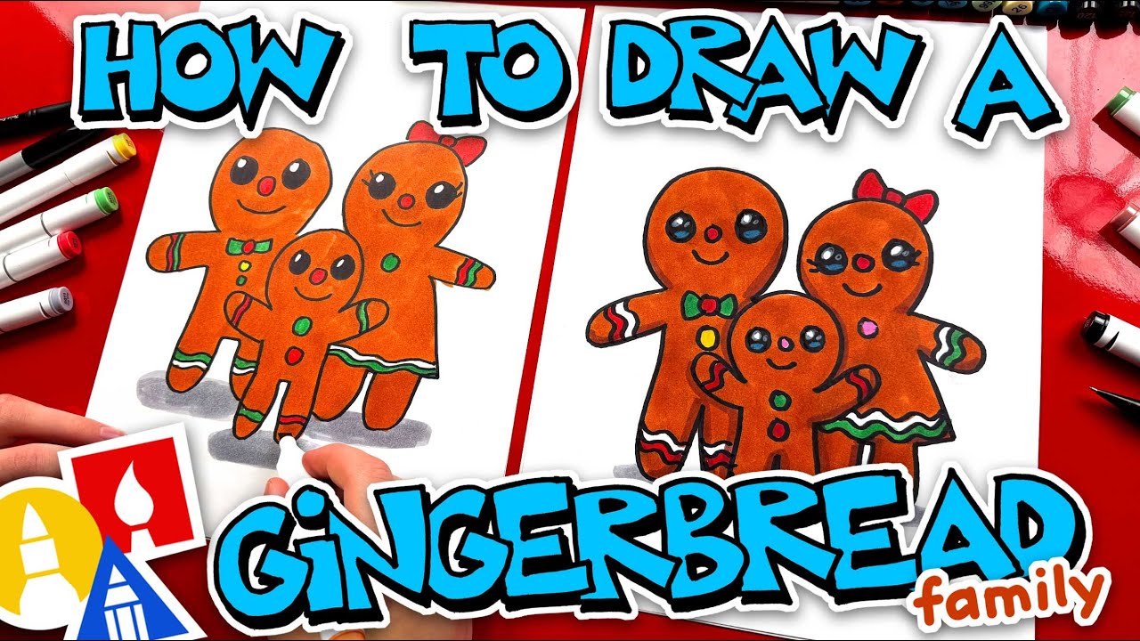 How To Draw A Gingerbread Family