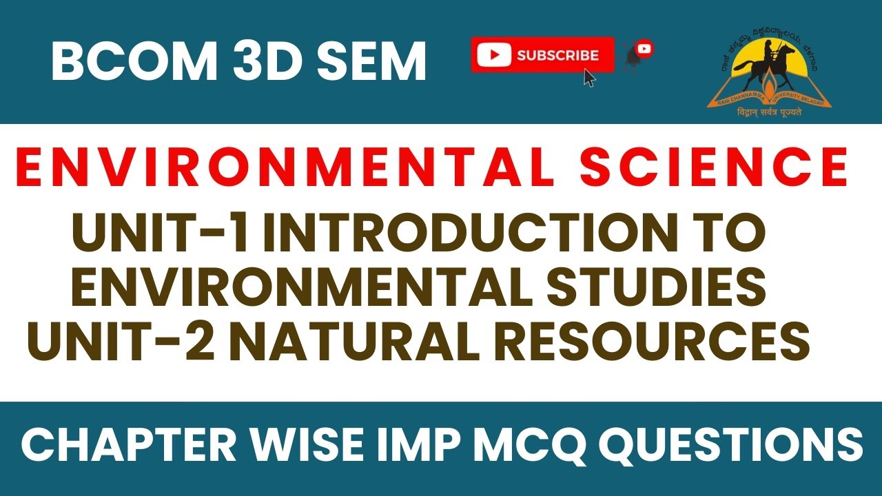 BCom 3rd Sem Environmental Science | Unit-1 & Unit-2 Important MCQs | RCUB 2025-26