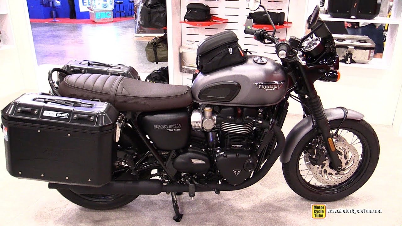 2018 Triumph Bonneville T120 Black GIVI Accessorized - Walkaround - 2018 AIMExpo Las Vegas