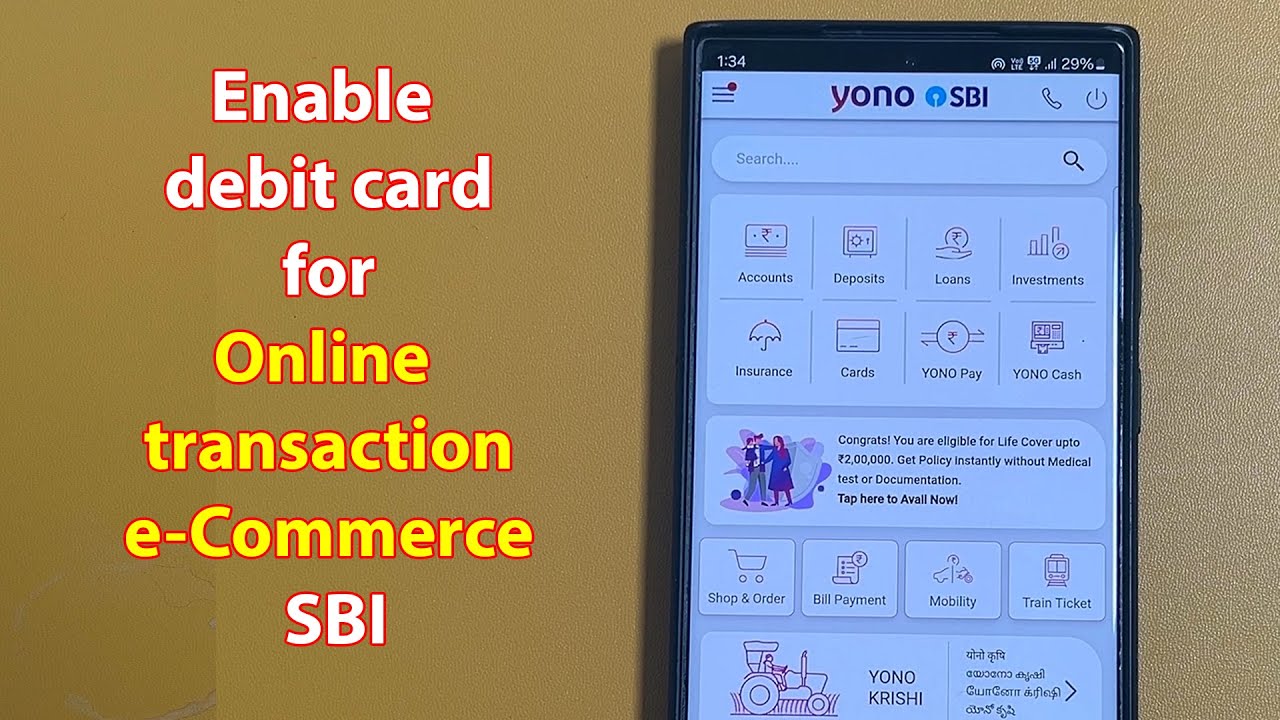 How to activate sbi debit card for domestic ecom transaction through yono