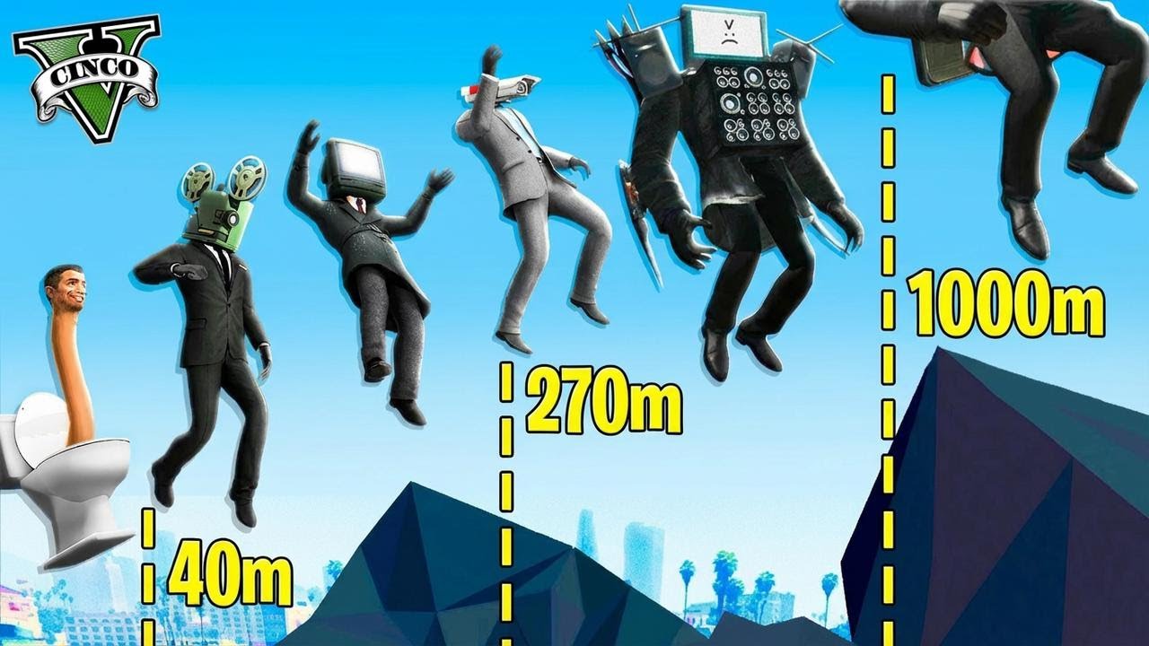 QUEM PULA MAIS ALTO NO GTA 5? CameraMan, Skibidi Toilets ou SpeakerMan? Surpreendente!
