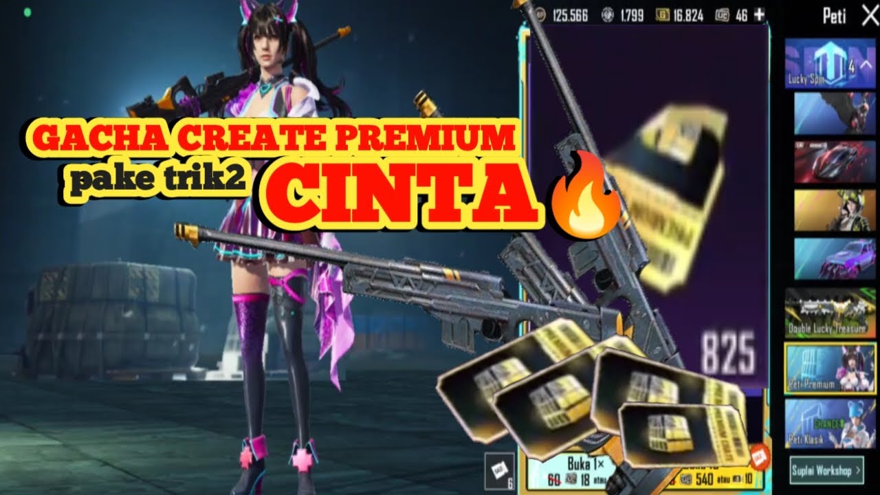 GACHA PREMIUM CREATE pake trik2 CINTA 🔥🔥🔥 | PUBG MOBILE INDONESIA