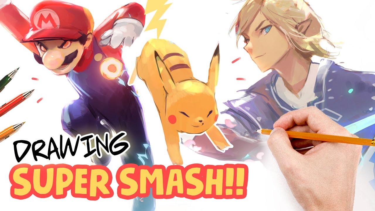 Drawing a SUPER SMASH BROS Illustration!