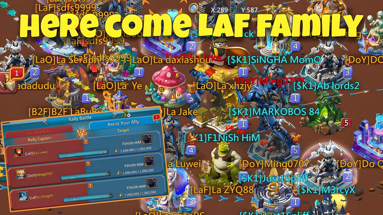 Lords Mobile - LaF family come to zero us. Emperor family in action