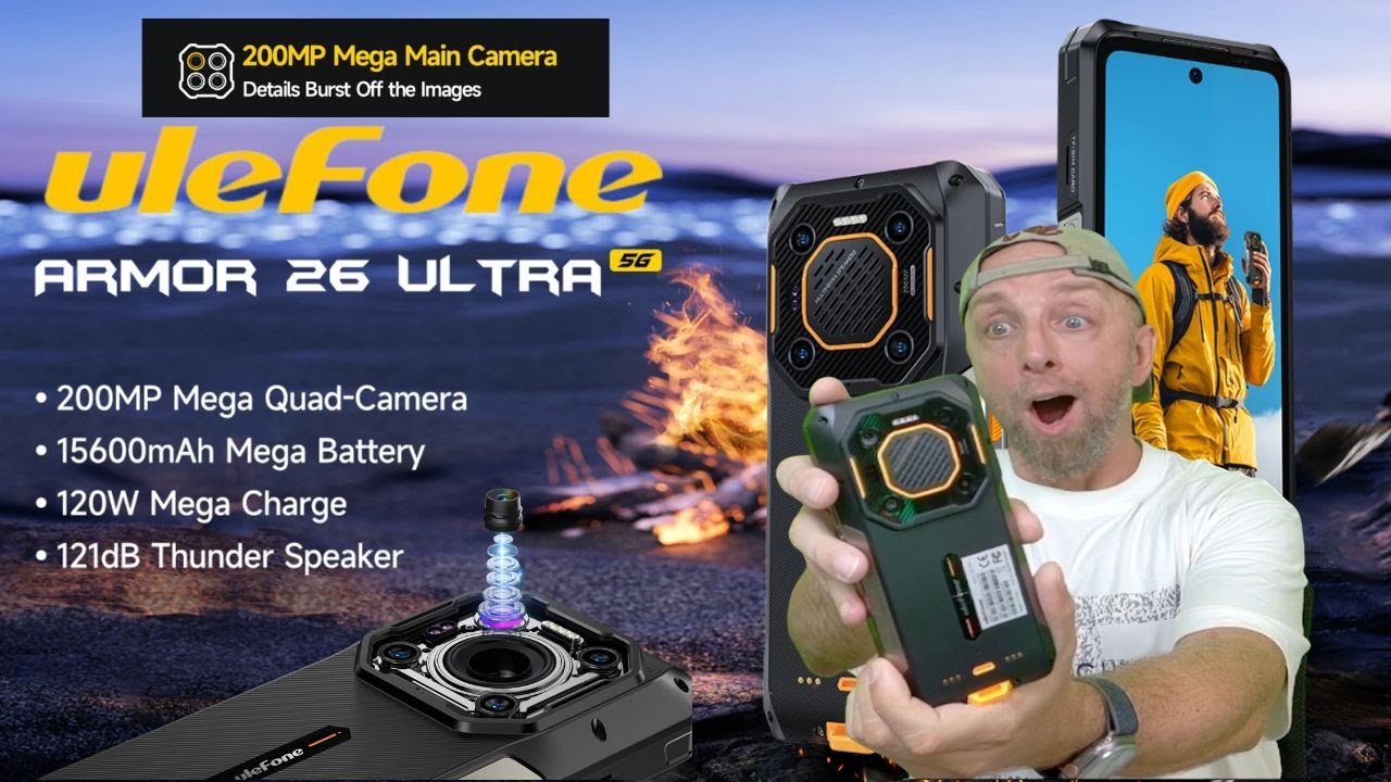 Le Smartphone Résistant 5G ULTRA 200MP+64MP+50MP, 15600 mAh 120W, HP 121 DB, Ulefone Armor 26 Ultra