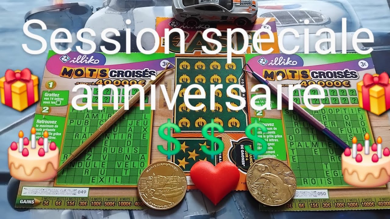 Grattage FDJ session anniversaire avec Cash et mots croisés💲🎂🎂🎂