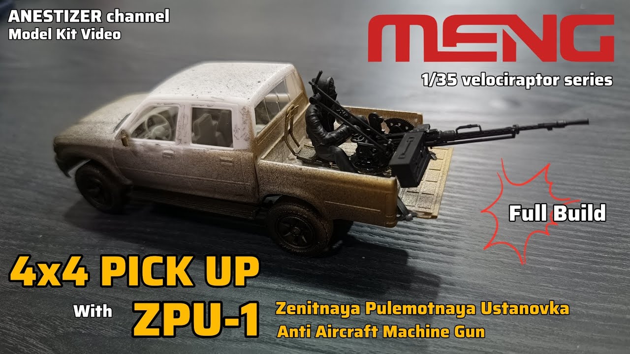 4x4 PICK UP with ZPU-1 | MENG 1/35 Scale | Kit Velociraptor Series | Full Build | Amunisi Kolektor