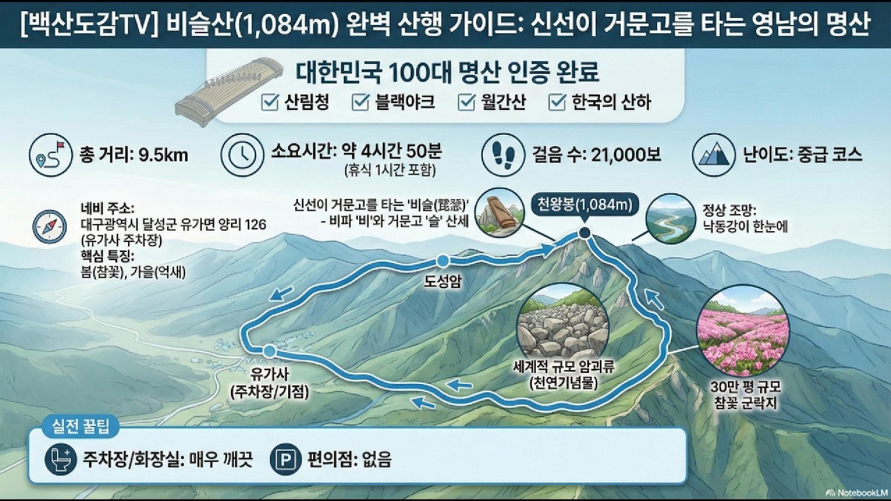 비슬산 (대구 달성군) | 100대명산 산행기록/유가사 원점회귀 코스: 유가사 &ndash;  도성암 - 천왕봉 &ndash; 일광봉 방향 삼거리&ndash; 유가사 -  원점 (11km)