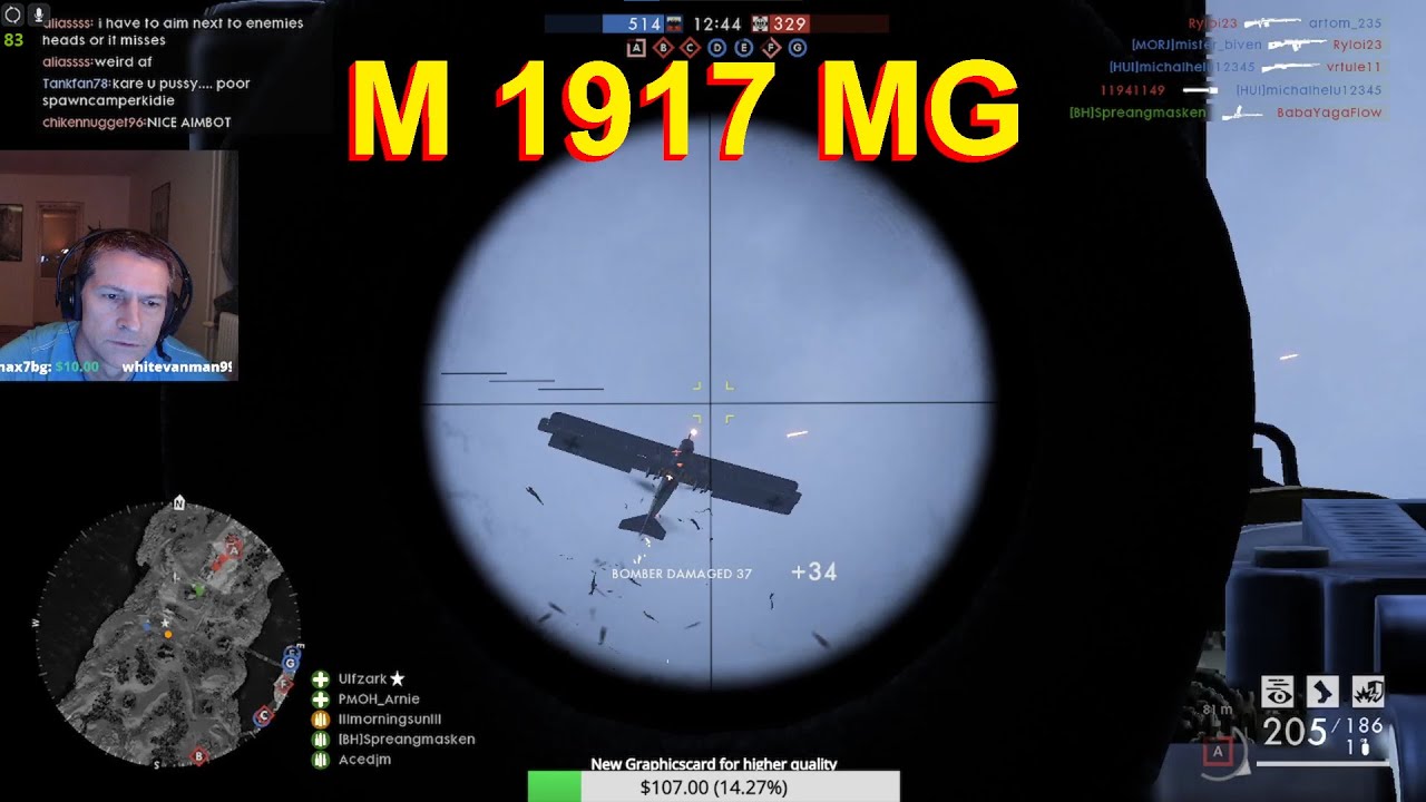 Battlefield 1 - M1917 MG telescopic for insane range