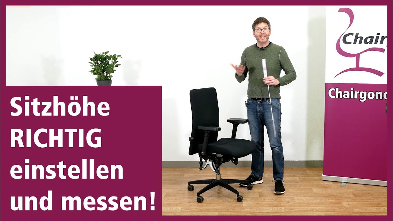 Die optimale B&uuml;rostuhl Sitzh&ouml;he einstellen und messen | chairgo.de