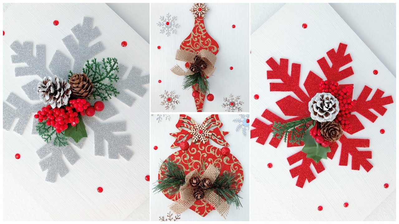 ❄CHRISTMAS WALL DECOR❄ C&Oacute;MO HACER COPOS DE NIEVE Y BOLAS NAVIDE&Ntilde;A PARA LA PARED