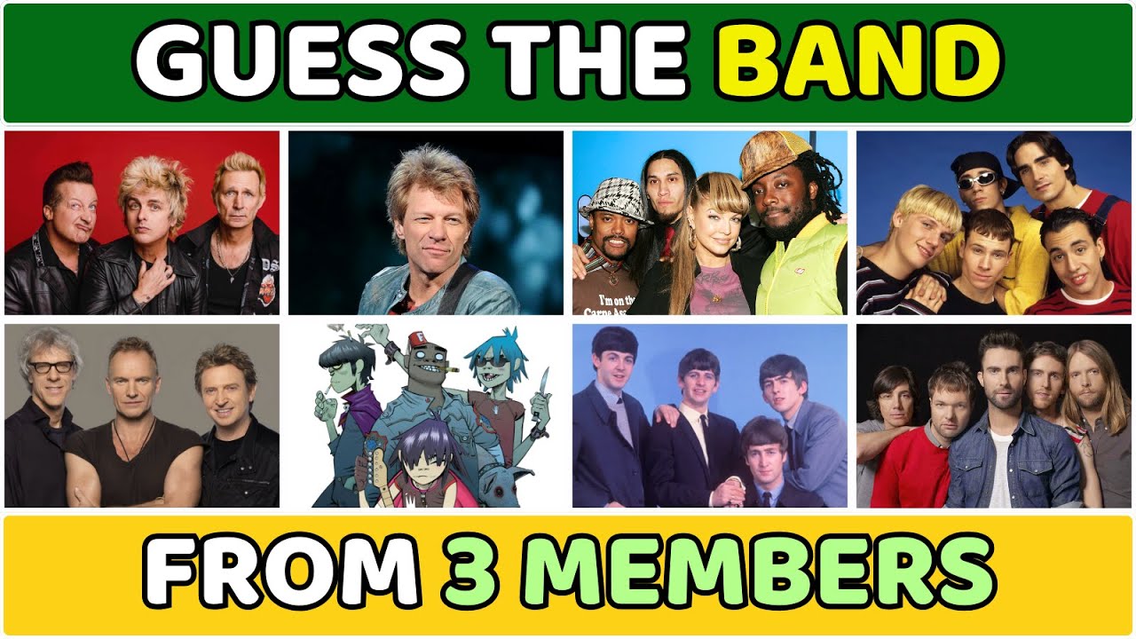 Guess the Band from 3 Members! 🎸 Music Quiz (Part 1)
